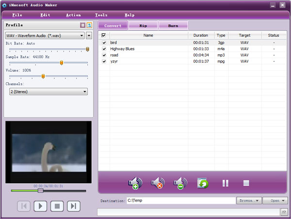 Click to view iMacsoft Audio Maker 2.0.1.0711 screenshot
