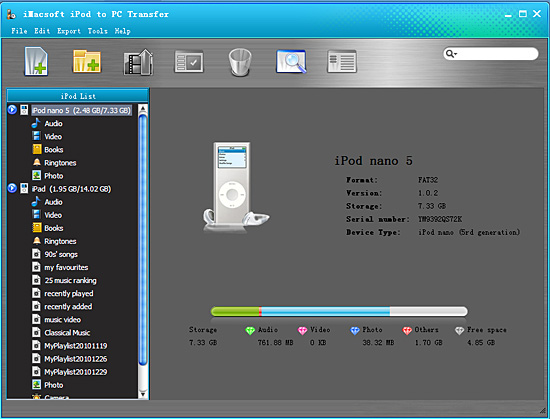 iMacsoft iPod to PC Transfer