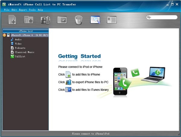 Click to view iMacsoft iPhone Call List to PC Transfer 2.9.0.0614 screenshot