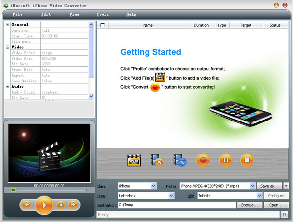 Click to view iMacsoft iPhone Video Converter 2.7.4.0608 screenshot