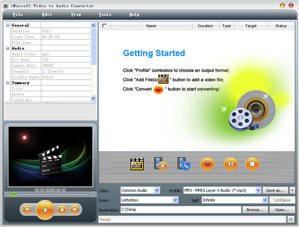 Click to view iMacsoft Video to Audio Converter 2.7.5.0615 screenshot