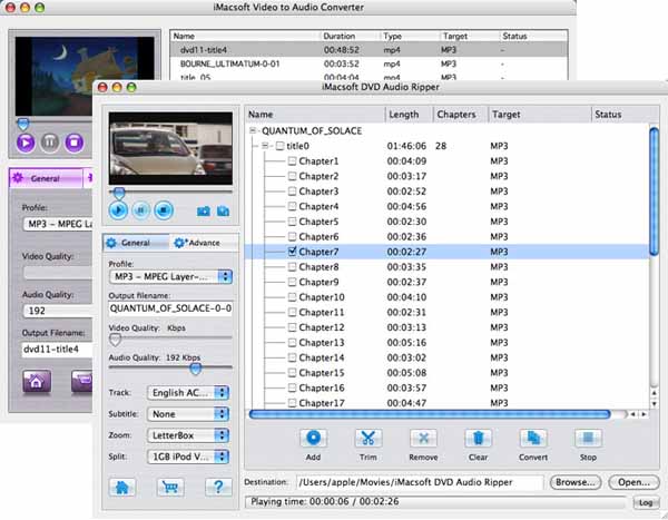 More screenshots of iMacsoft DVD Audio Ripper Suite for Mac.
