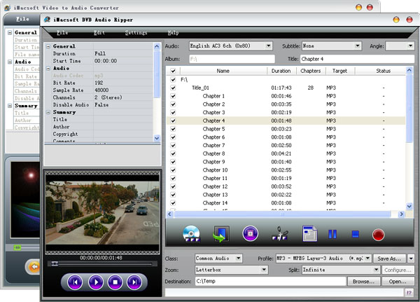 More screenshots of iMacsoft DVD Audio Ripper Suite.