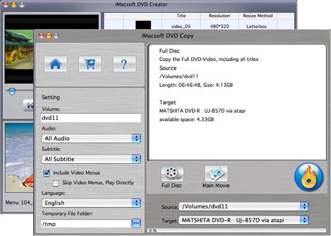 More screenshots of iMacsoft DVD Maker Suite for Mac.