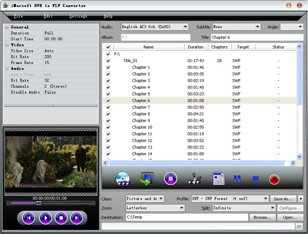iMacsoft DVD to FLV Converter screenshot