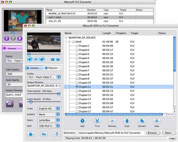 More screenshots of iMacsoft DVD to FLV Suite for Mac.