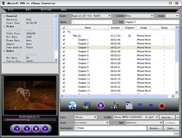 iMacsoft DVD to iPhone Converter screenshot