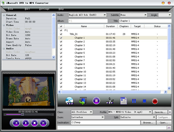 iMacsoft DVD to MP4 Converter screenshot