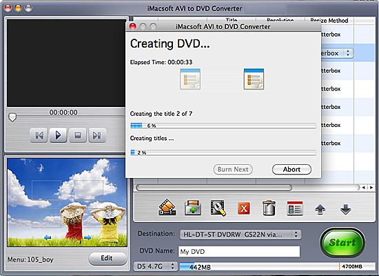 iMacsoft AVI to DVD Converter for Mac