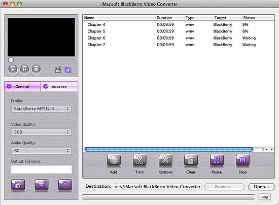 iMacsoft BlackBerry Video Converter for Mac