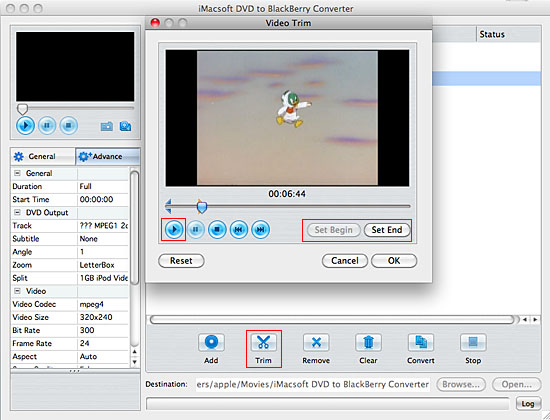 iMacsoft DVD to BlackBerry Converter for Mac