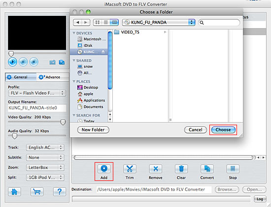 iMacsoft DVD to FLV Converter for Mac