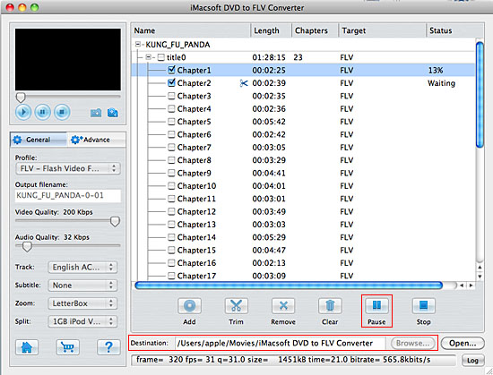 iMacsoft DVD to FLV Converter for Mac