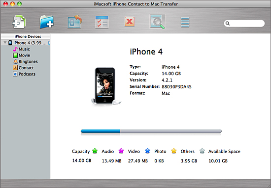 iMacsoft iPhone contact to Mac Transfer