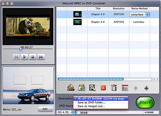 iMacsoft MPEG to DVD Converter for Mac