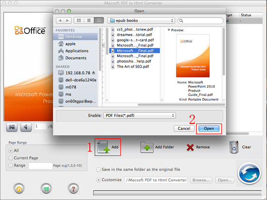 iMacsoft PDF to Html Converter for Mac