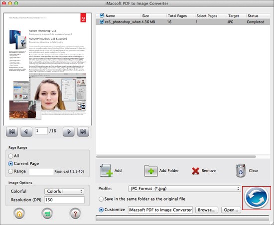 iMacsoft PDF to Image Converter for Mac