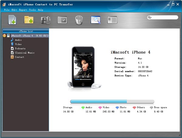 iMacsoft iPhone Contact to PC Transfer screenshot